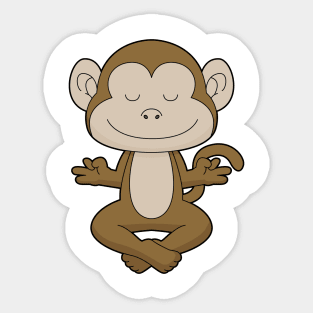 Monkey Yoga Meditation Sticker